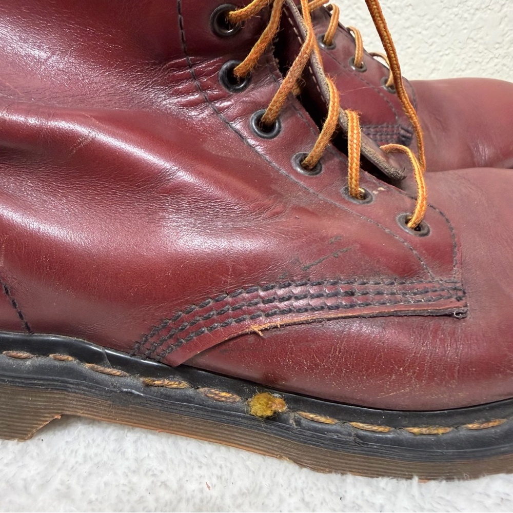 Dr. Martens Burgundy 1460 8 eyelet lace up leather boots unisex Size - Picture 10 of 13